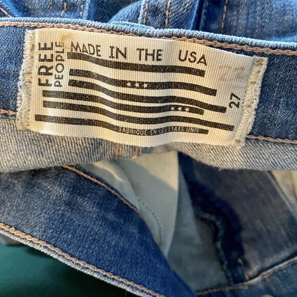 Free People Skinny Mid Rise Blue Jeans size 27 Casual - Picture 7 of 7